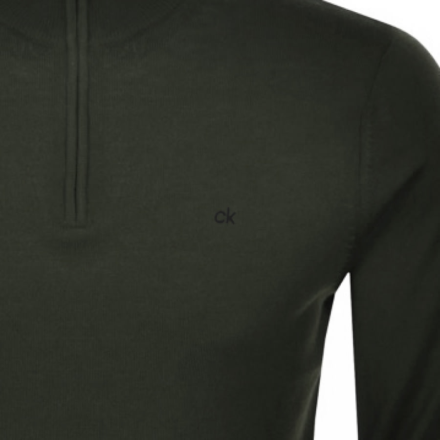 Alternative Image for ProductCalvin Klein Half Zip Knit Jumper Green3